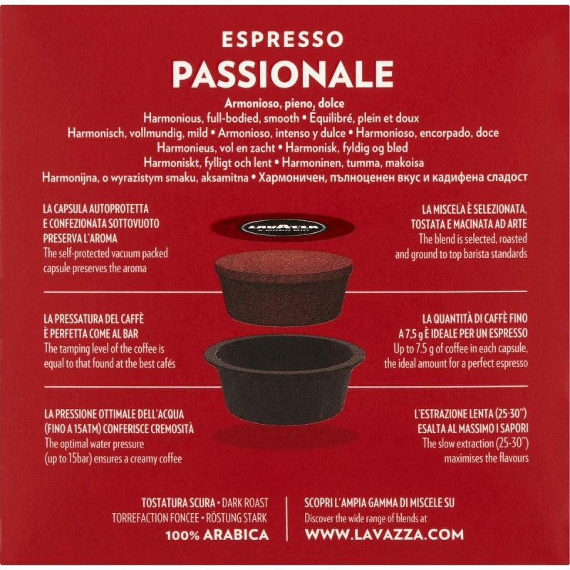 Lavazza Espresso Passionale Coffee Pods Capsules 16 Pack