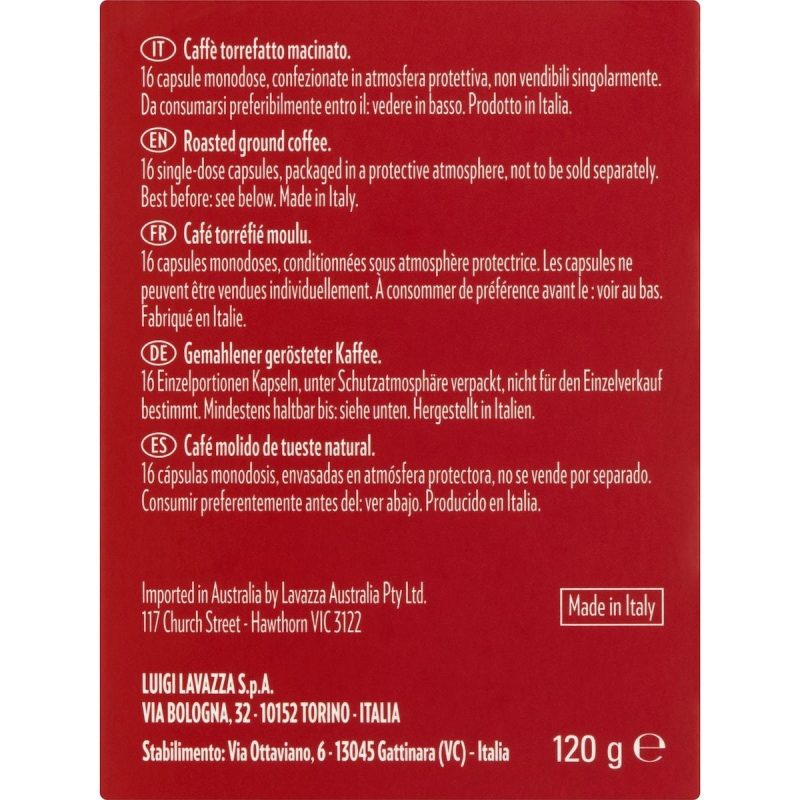 Lavazza Espresso Passionale Coffee Pods Capsules 16 Pack