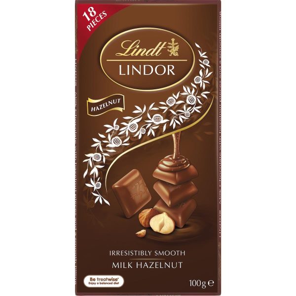 Lindt Lindor Hazelnut Milk Chocolate Block 100g