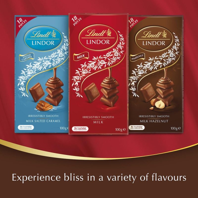 Lindt Lindor Hazelnut Milk Chocolate Block 100g