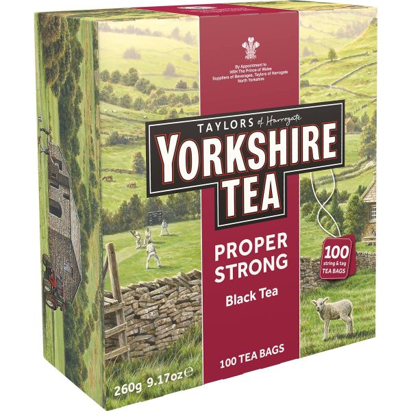 Taylors Of Harrogate Yorkshire Tea Proper Strong Black Tea Bags 100 Pack