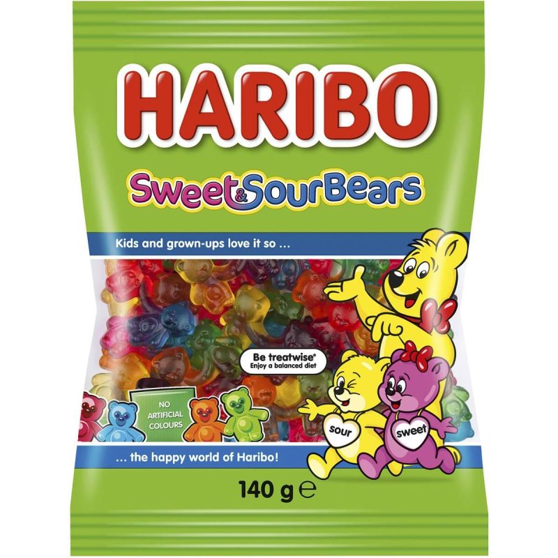 Haribo Sweet and Sour Gummy Bears Candy 140g