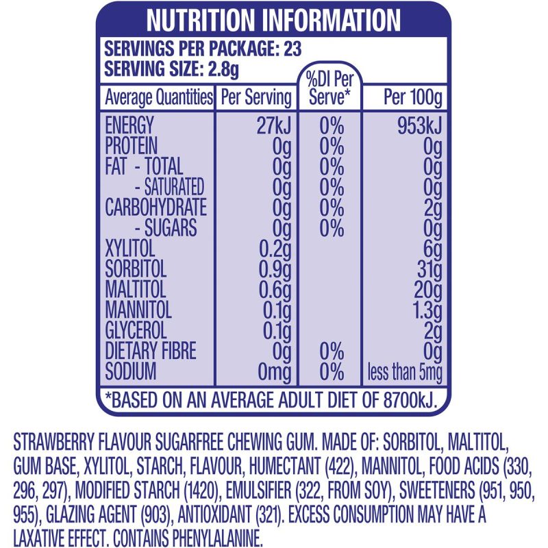 Wrigleys Extra Chewing Gum Strawberry 64g X 6 Bottles