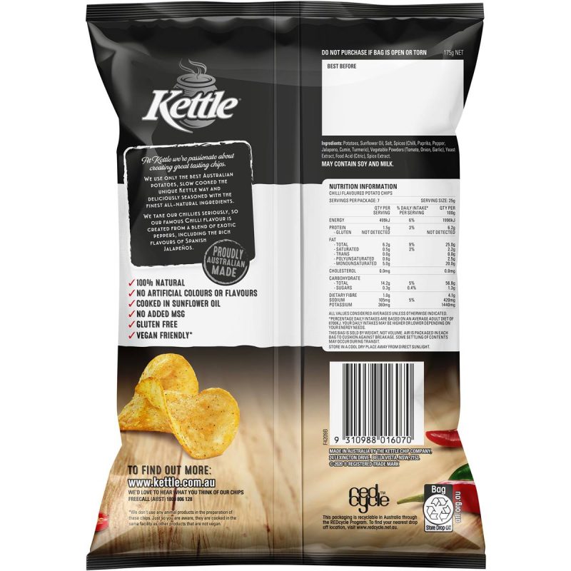 Kettle Chilli Potato Chips Pack 175g