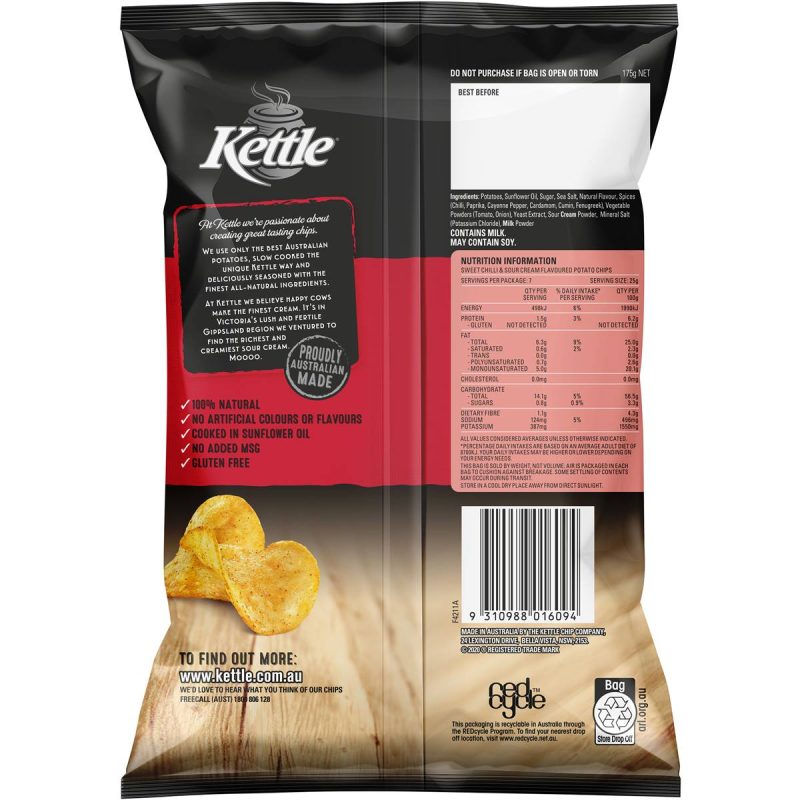 Kettle Honey Soy Chicken Potato Chips Pack 175g