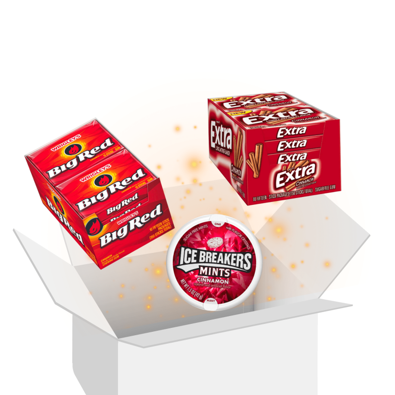 Big Red Extra Cinnamon Chewing Gum and Mints Bundle Set Collection