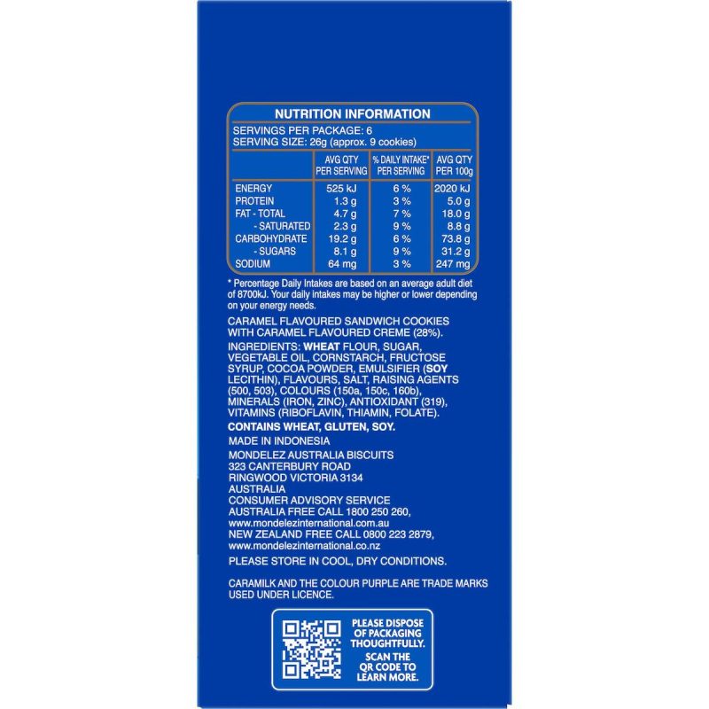 Oreo Caramilk Mini Cookies Biscuits Box 157g