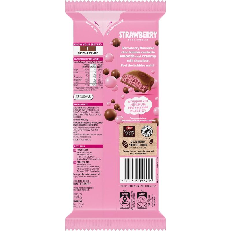 Nestle Aero Strawberry Chocolate Block 118g