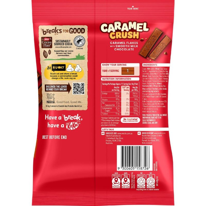 Nestle Kit Kat Caramel Crush Chocolate Bars 11 Pack 154g