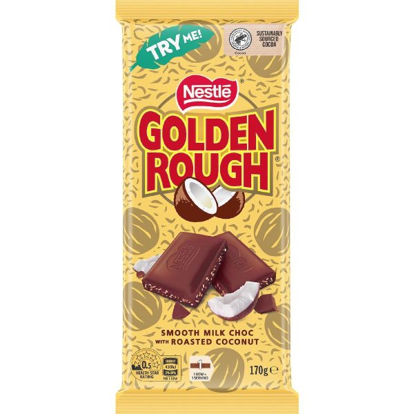 Nestle Golden Rough Coconut Milk Chocolate Block 170g