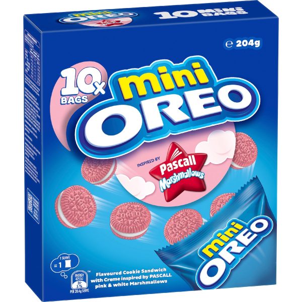 Oreo Pascall Marshmallows Mini Cookies Biscuits 10 Pack 204g
