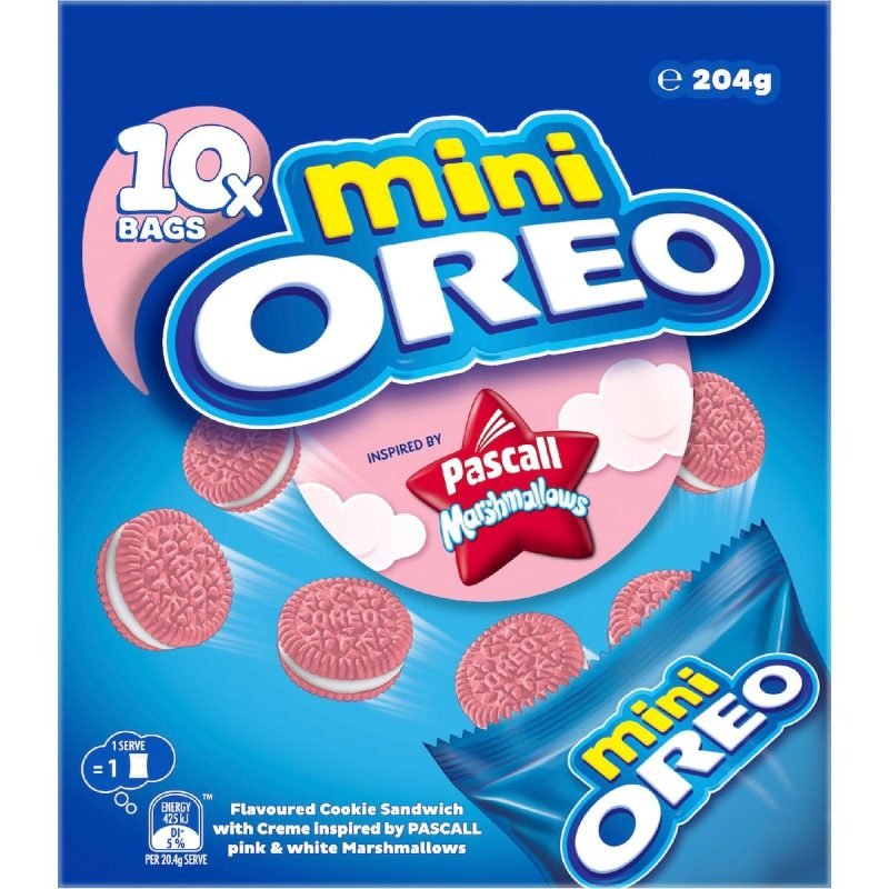 Oreo Pascall Marshmallows Mini Cookies Biscuits 10 Pack 204g