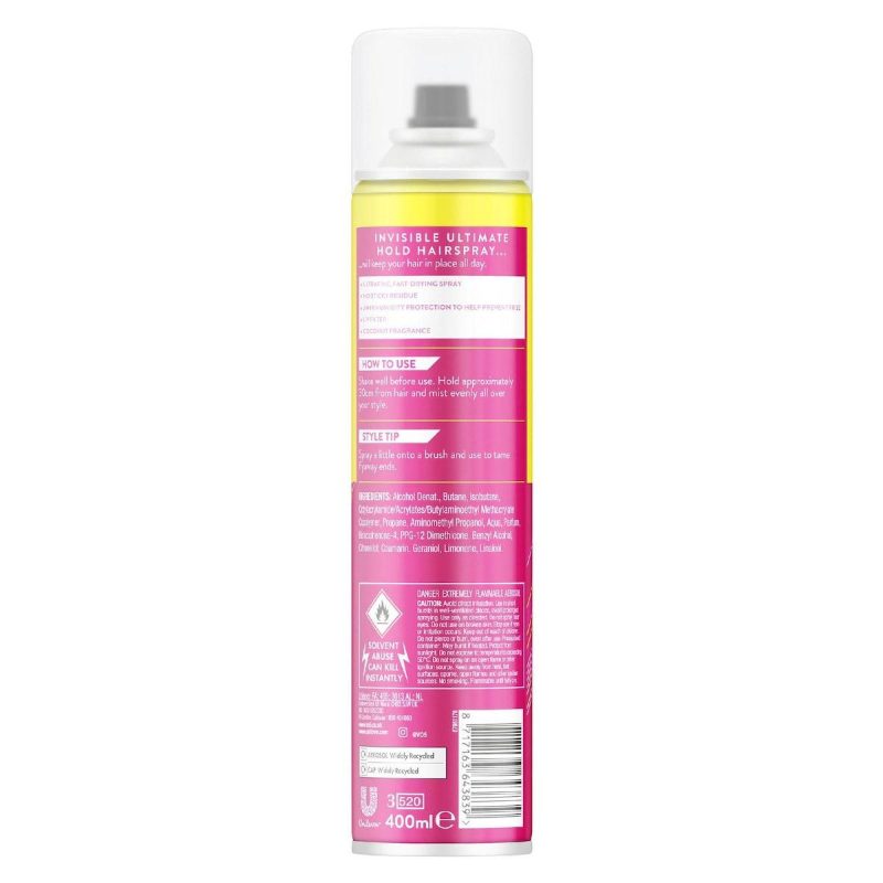 VO5 Invisible Ultimate Hold Hairspray 400mL