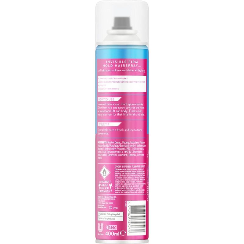 Vo5 Invisible Firm Hold Hairspray 400ml