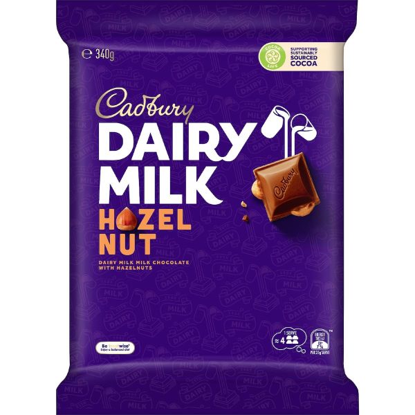 Cadbury Dairy Milk Hazelnut Large Chocolate Block 340g