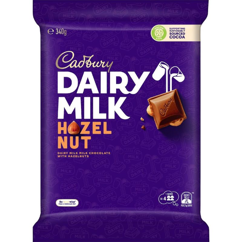 Cadbury Dairy Milk Hazelnut Large Chocolate Block 340g