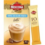 Moccona Latte Sugar Free Coffee Sachets 10 Pack