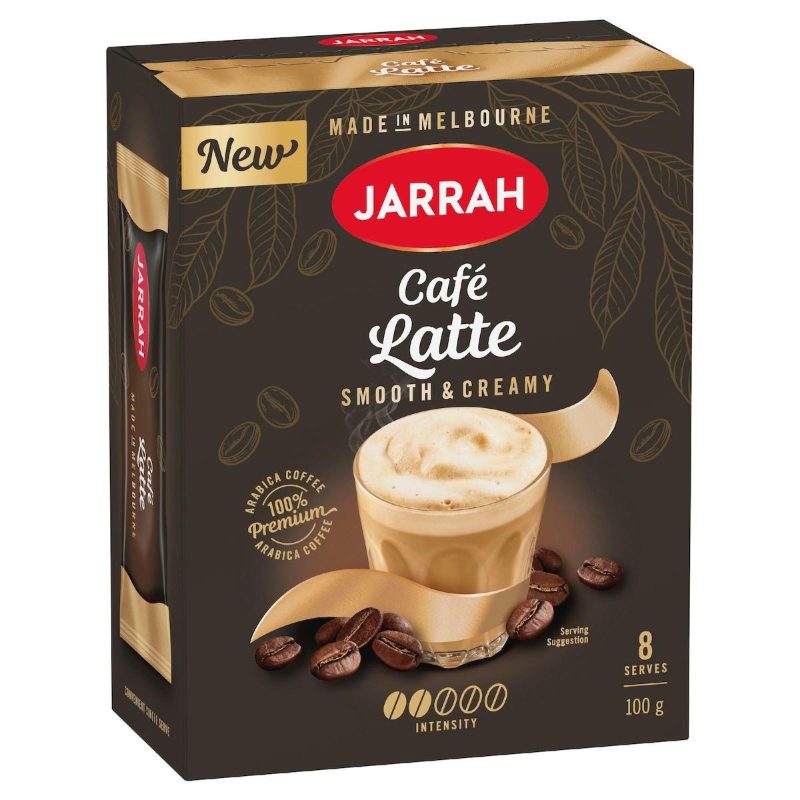 Jarrah Cafe Latte Coffee Drink Sachets 8 Pack