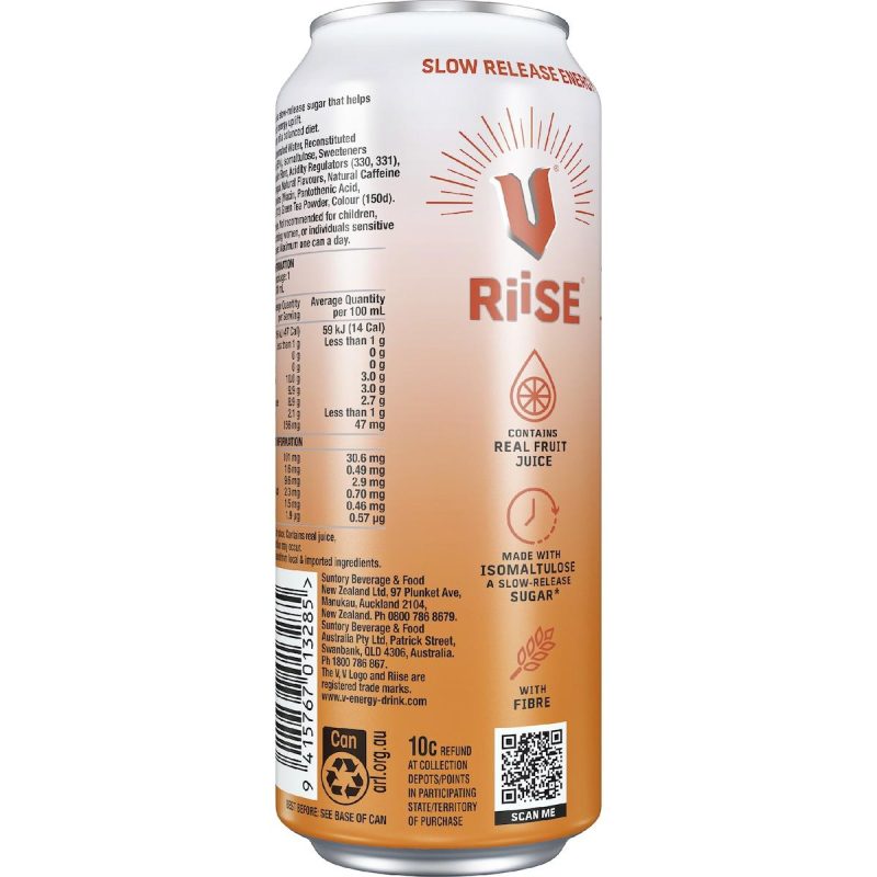 V Energy Rise Sparkling Mandarin Drink Can 330ml X 2 Cans
