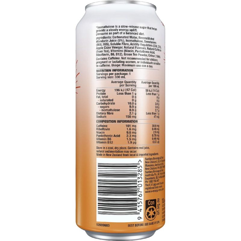 V Energy Rise Sparkling Mandarin Drink Can 330ml X 2 Cans