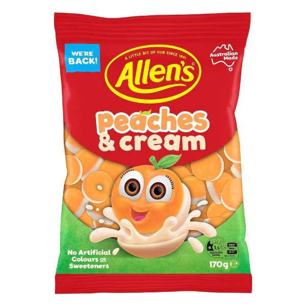 Allens Peaches And Cream Lollies Candy 170g