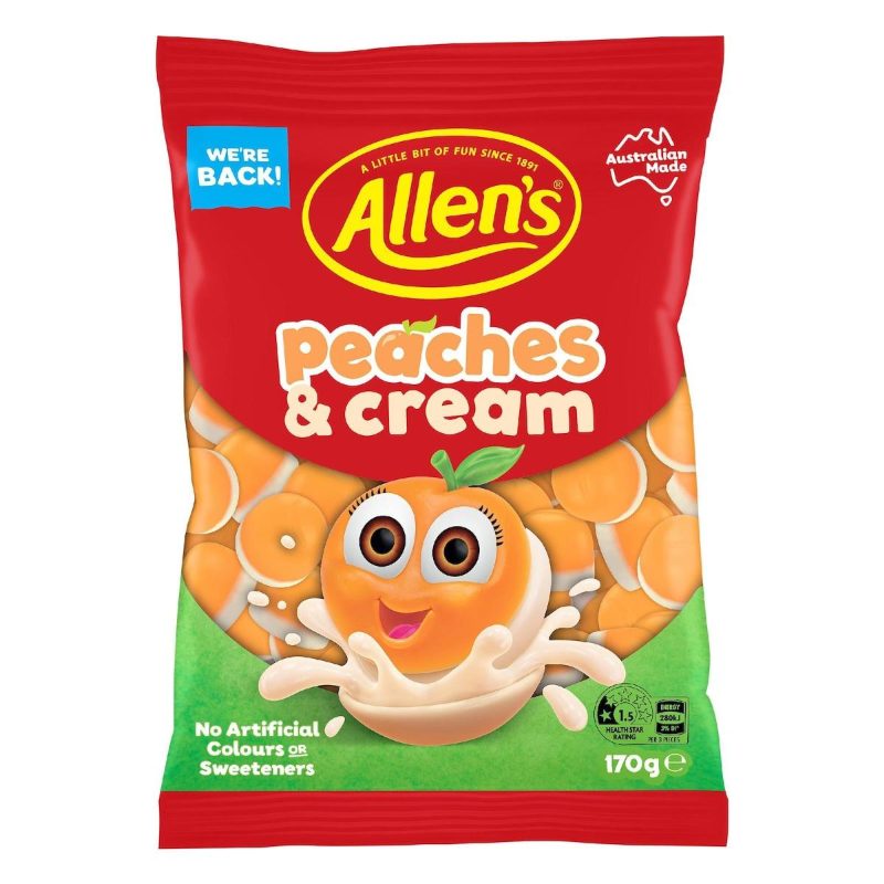 Allens Peaches And Cream Lollies Candy 170g