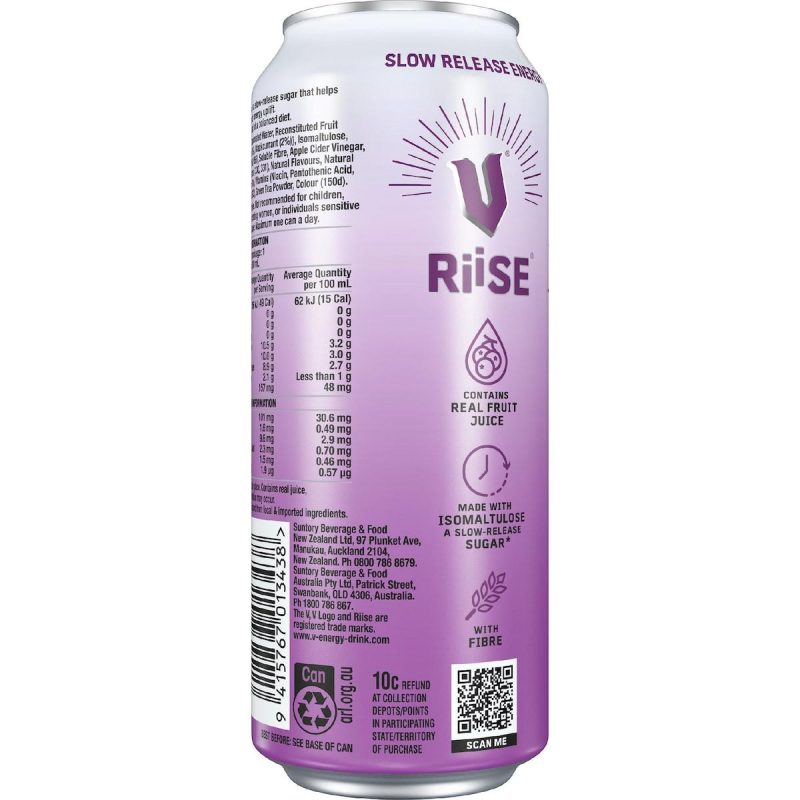 V Energy Rise Sparkling Blackcurrant Drink Can 330ml X 2 Cans