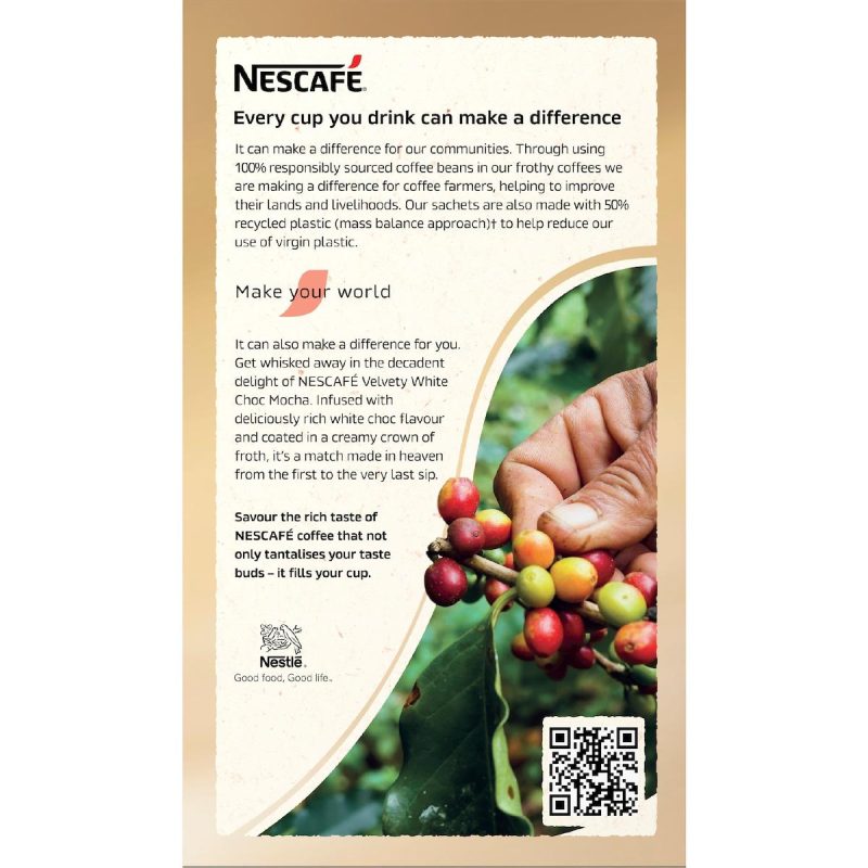 Nescafe Velvety White Choc Mocha Coffee Sachets 10 pack