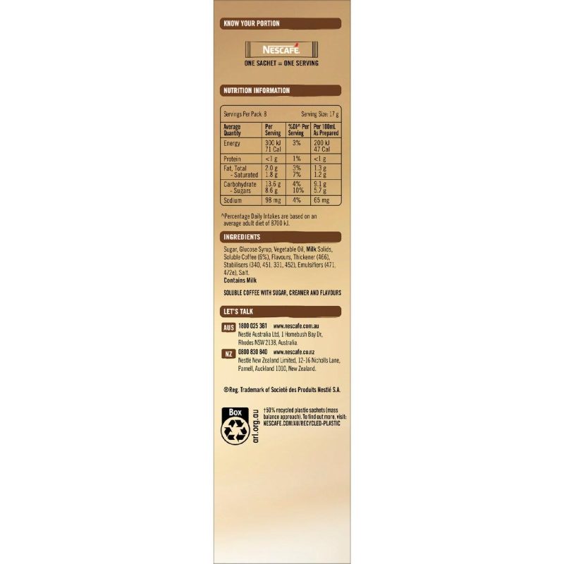 Nescafe Velvety White Choc Mocha Coffee Sachets 10 pack