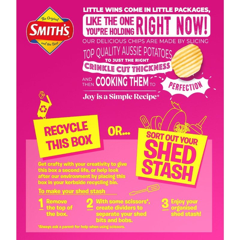 Smiths Potato Chips Salt And Vinegar Multipack 8 Pack 152g