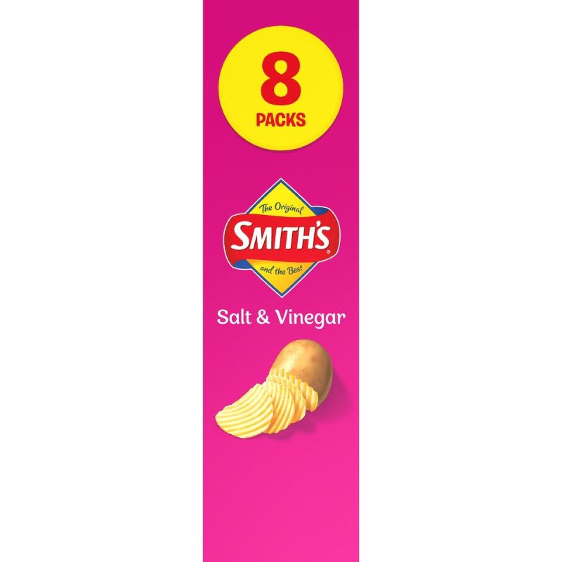 Smiths Potato Chips Salt And Vinegar Multipack 8 Pack 152g