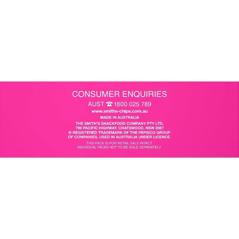 Smiths Potato Chips Salt And Vinegar Multipack 8 Pack 152g
