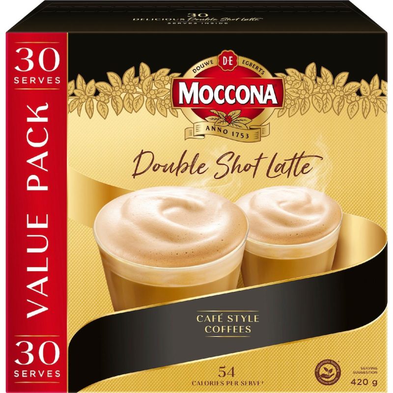 Moccona Double Shot Latte Coffee Sachets 30 Pack