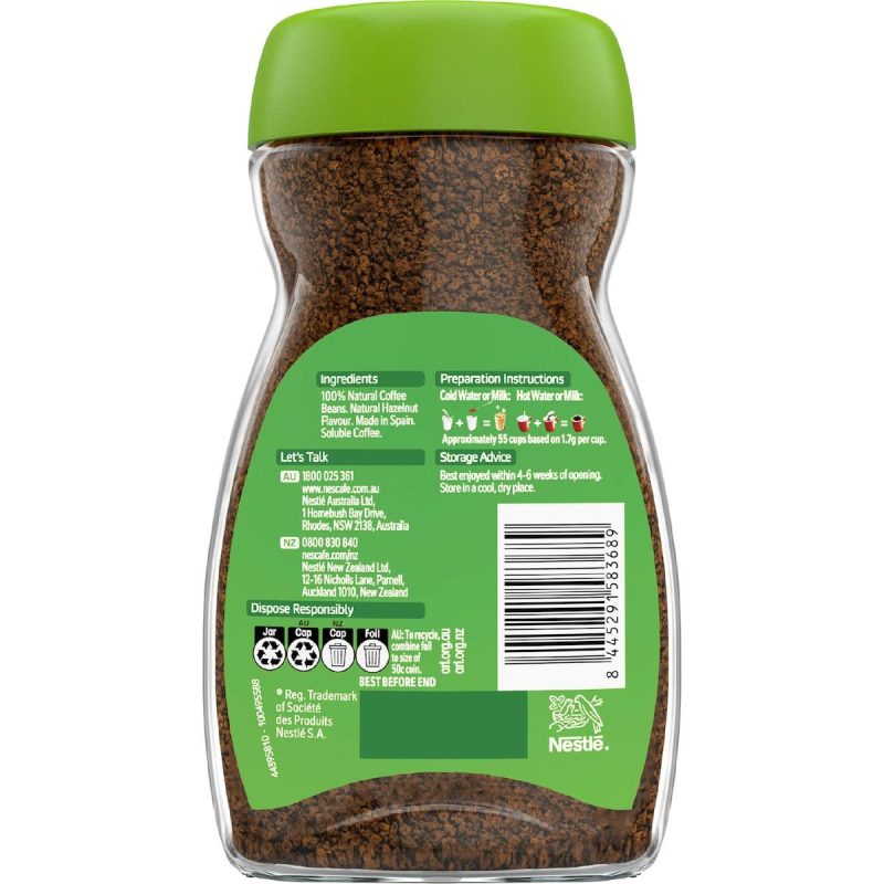 Nescafe Smooth Hazelnut Flavoured Instant Coffee 95g