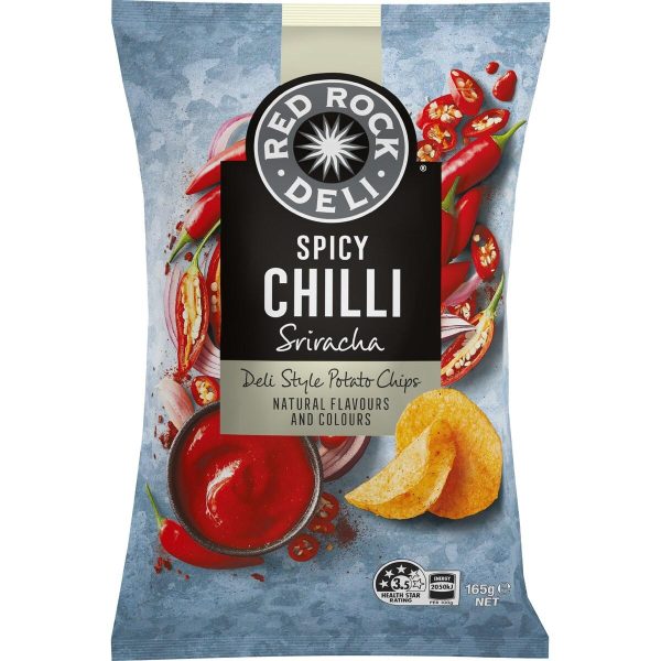 Red Rock Deli Chips Spicy Chilli Sriracha Pack 165g
