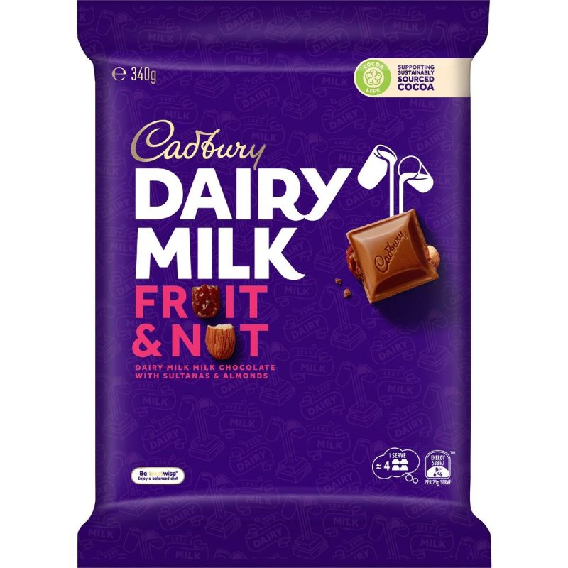 Cadbury Dairy Milk Fruit and Nut Large Chocolate Block 340g