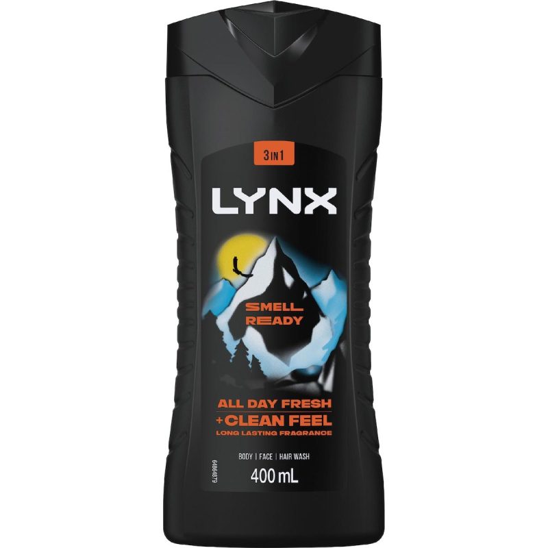Lynx 3 In 1 Body Face Hair Wash Smell Ready 400ml