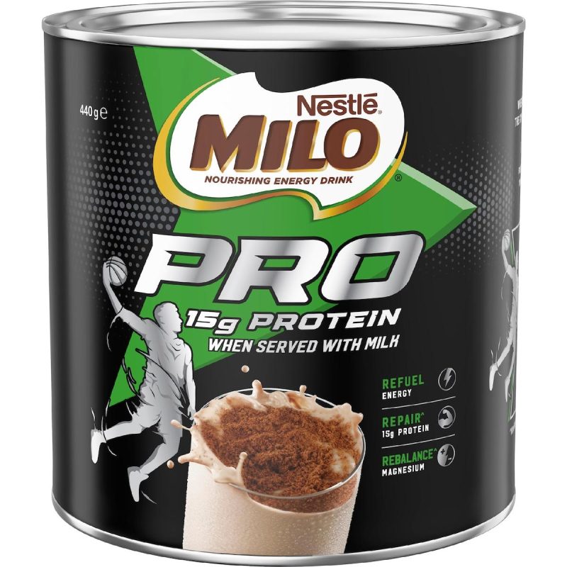 Nestle Milo Pro Chocolate Milk Powder High Protein Tub 440g
