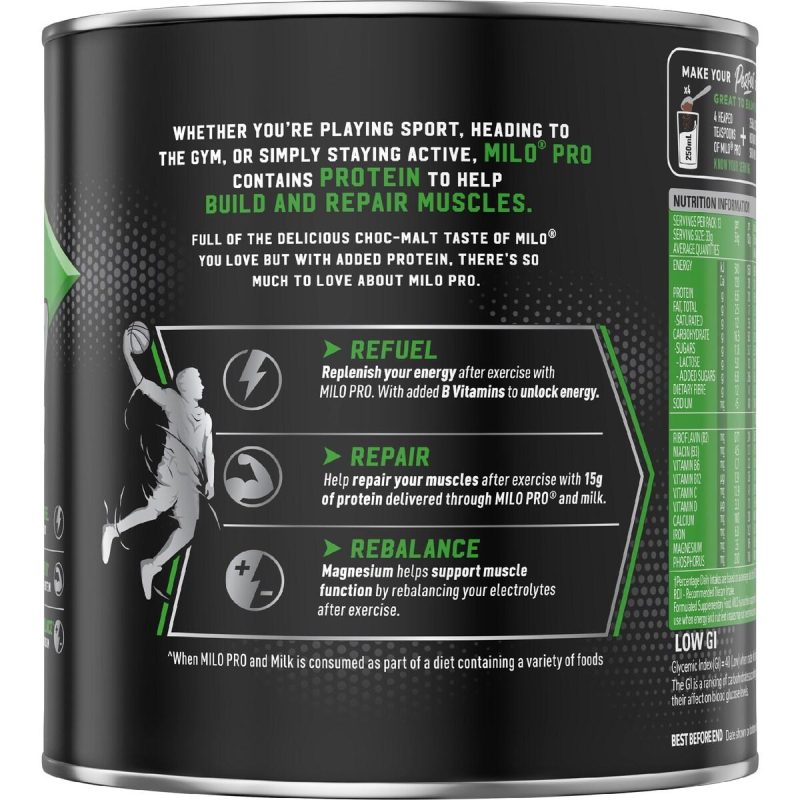 Nestle Milo Pro Chocolate Milk Powder High Protein Tub 440g