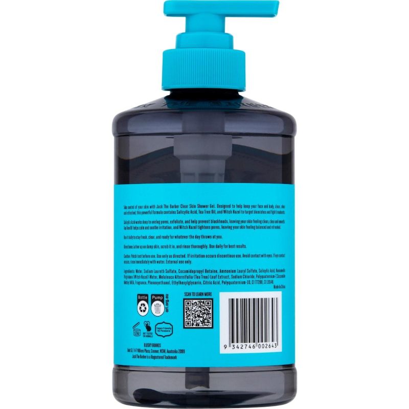 Jack The Barber Clear Skin Shower Gel With Salicylic Acid 500ml