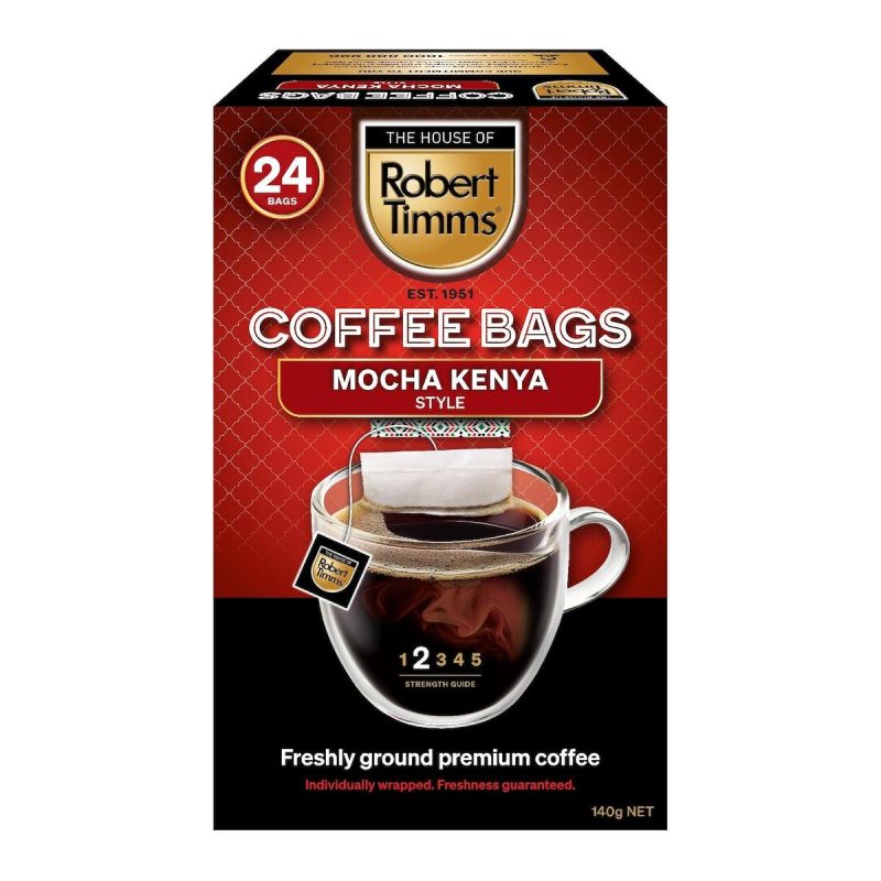 Robert Timms Mocha Kenya Style Instant Coffee Bags 24 Pack