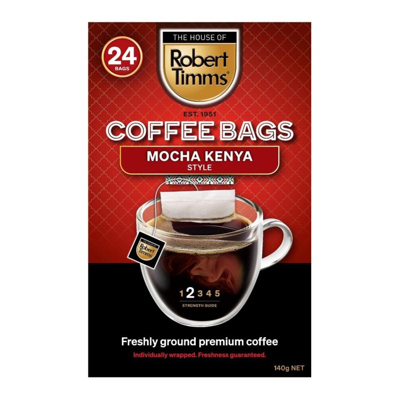Robert Timms Mocha Kenya Style Instant Coffee Bags 24 Pack