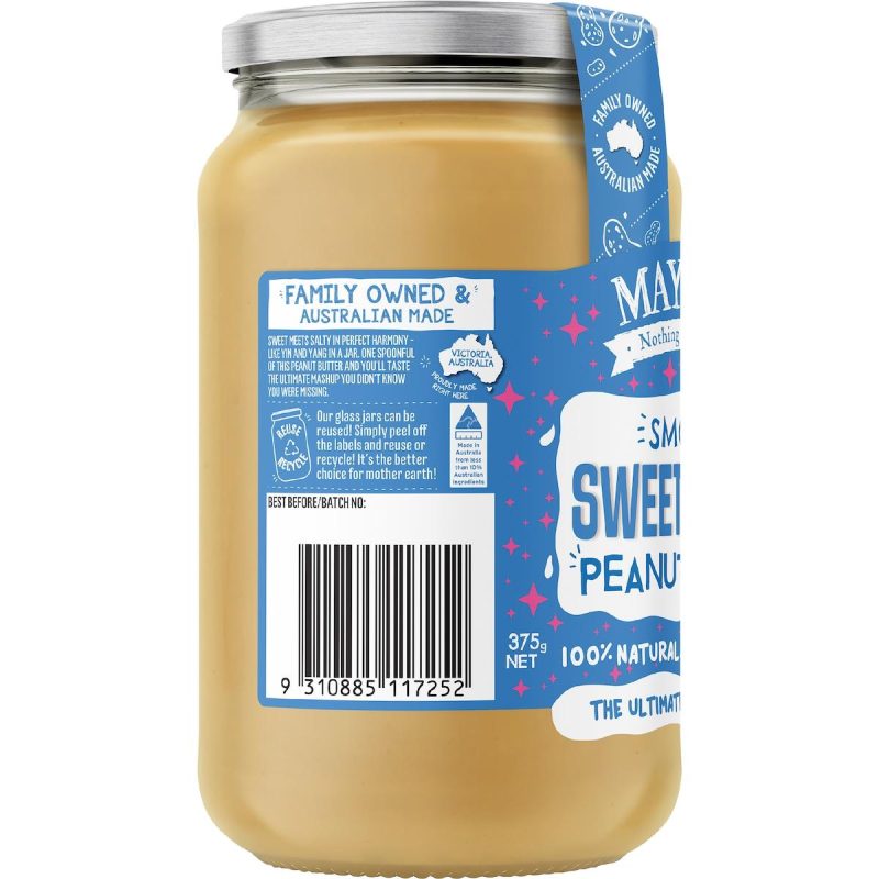 Mayvers Smooth Sweet and Salty Peanut Butter 375g