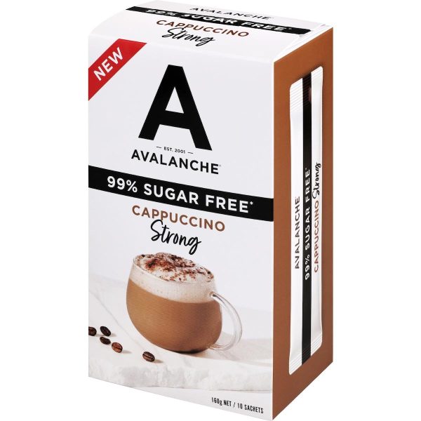 Avalanche Sugar Free Coffee Strong Cappuccino Sachets 10 Pack