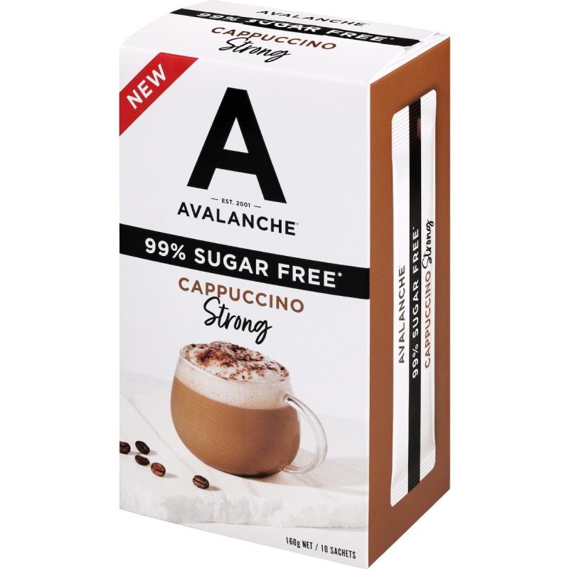 Avalanche Sugar Free Coffee Strong Cappuccino Sachets 10 Pack