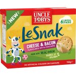 Uncle Tobys Le Snak Cheese Bacon Dip and Crackers 6 Pack