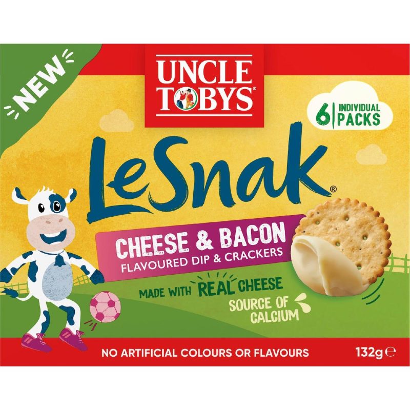 Uncle Tobys Le Snak Cheese Bacon Dip and Crackers 6 Pack