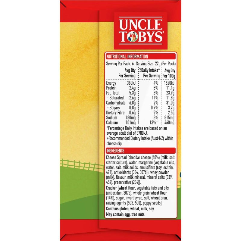 Uncle Tobys Le Snak Cheese Bacon Dip and Crackers 6 Pack