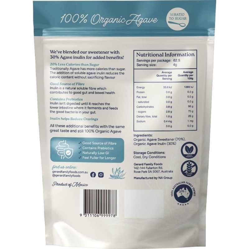 Gerard Family Foods Organic Agave Sweetener Powder 250g