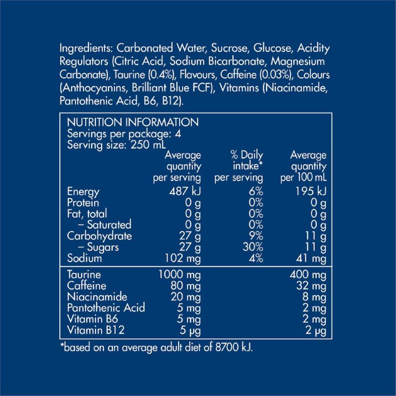 Red Bull Blue Edition Blueberry Energy Drink 250ml X 4 Pack